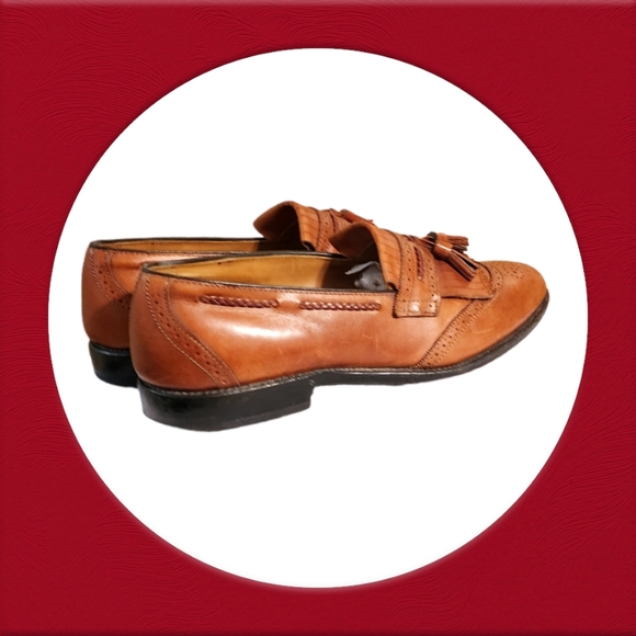 Men Vintage Brown Leather Tassel Loafer By Allen Edmonds Size 12/Designer loafer - Picture 7 of 12